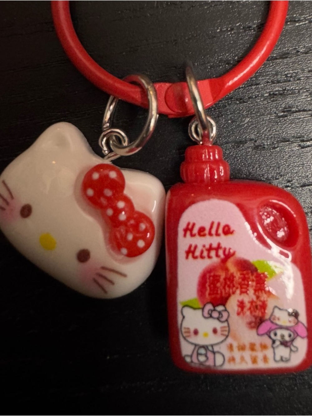 Hello Kitty strawberry jelly charm Set keychain Keyring